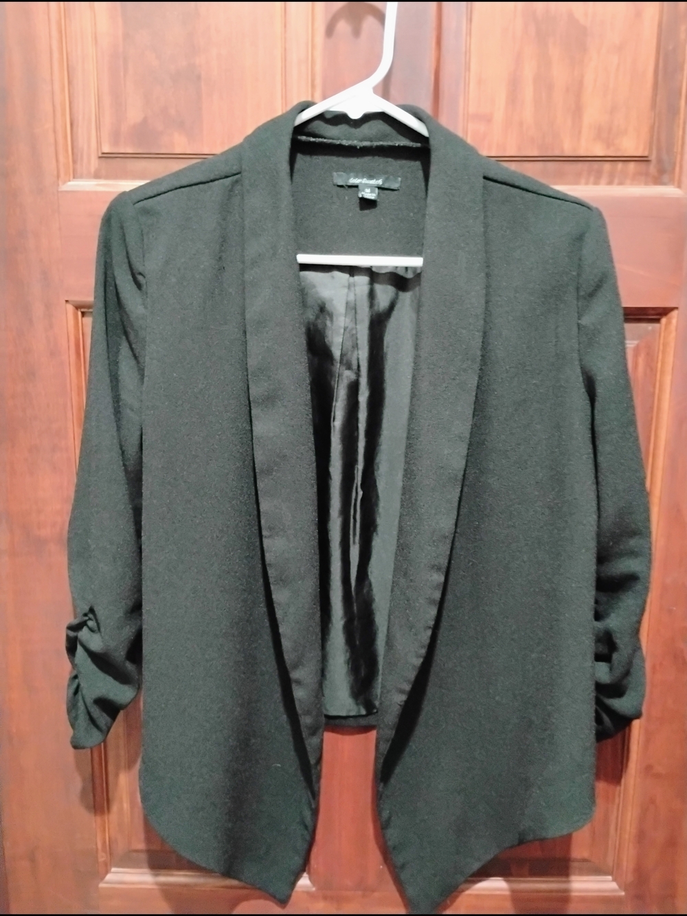 Black Open-Front Blazer Jacket - Women